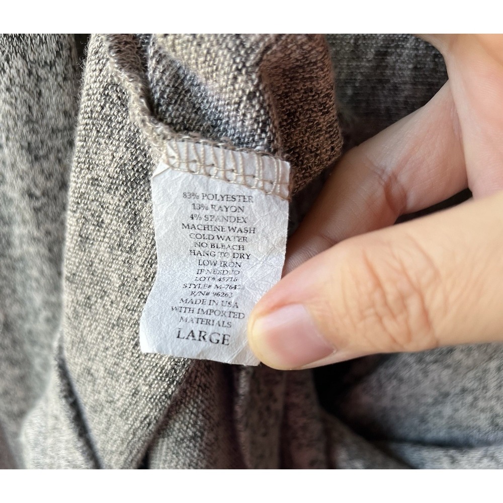 Tiffany & Grey Large Long Duster Vest Marled Knit Open Front Sleeveless Pockets - Picture 7 of 7